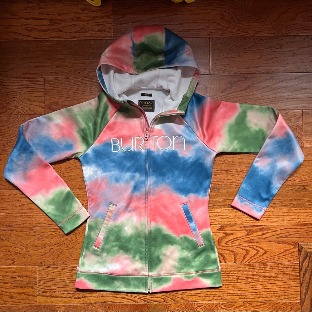 Burton Hoodie Sweatshirt Womens Small Zip Up Fleece Lined DryRide Ski Snowboard
